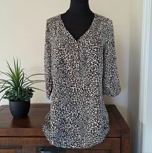 Reitmans Cheetah  Print Blouse Animal Print Leopard Print Top Size Medium